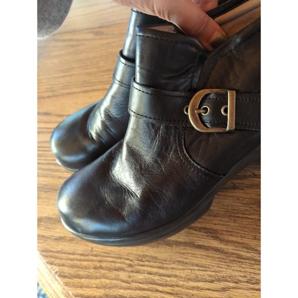 SANITA WOMENS BLACK LEATHER ANKLE BOOTS Size 40 US 9 - Picture 8 of 13